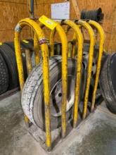 Steel Tractor Tire Rack, 4-Tire Capacity