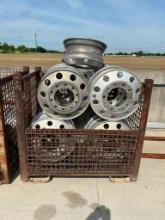 (2) Stackable Bins of Assorted Aluminum Wheels