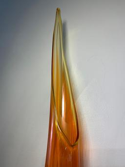 Flame Orange Swung Vase- Manufacture Unknown