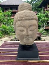 Early Carved Stone Buddha Head Large Size