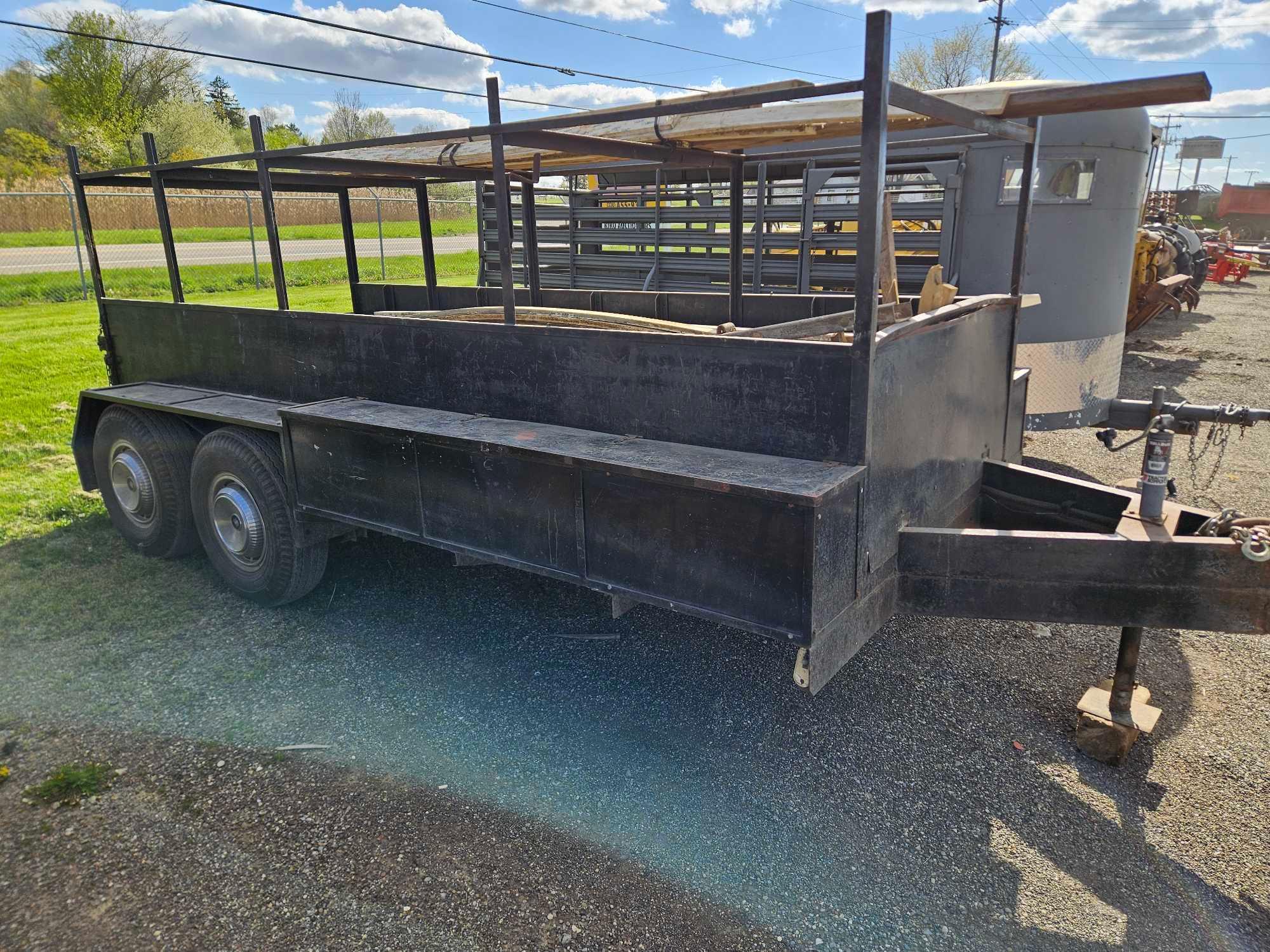 14ft concrete work trailer with forms and pins