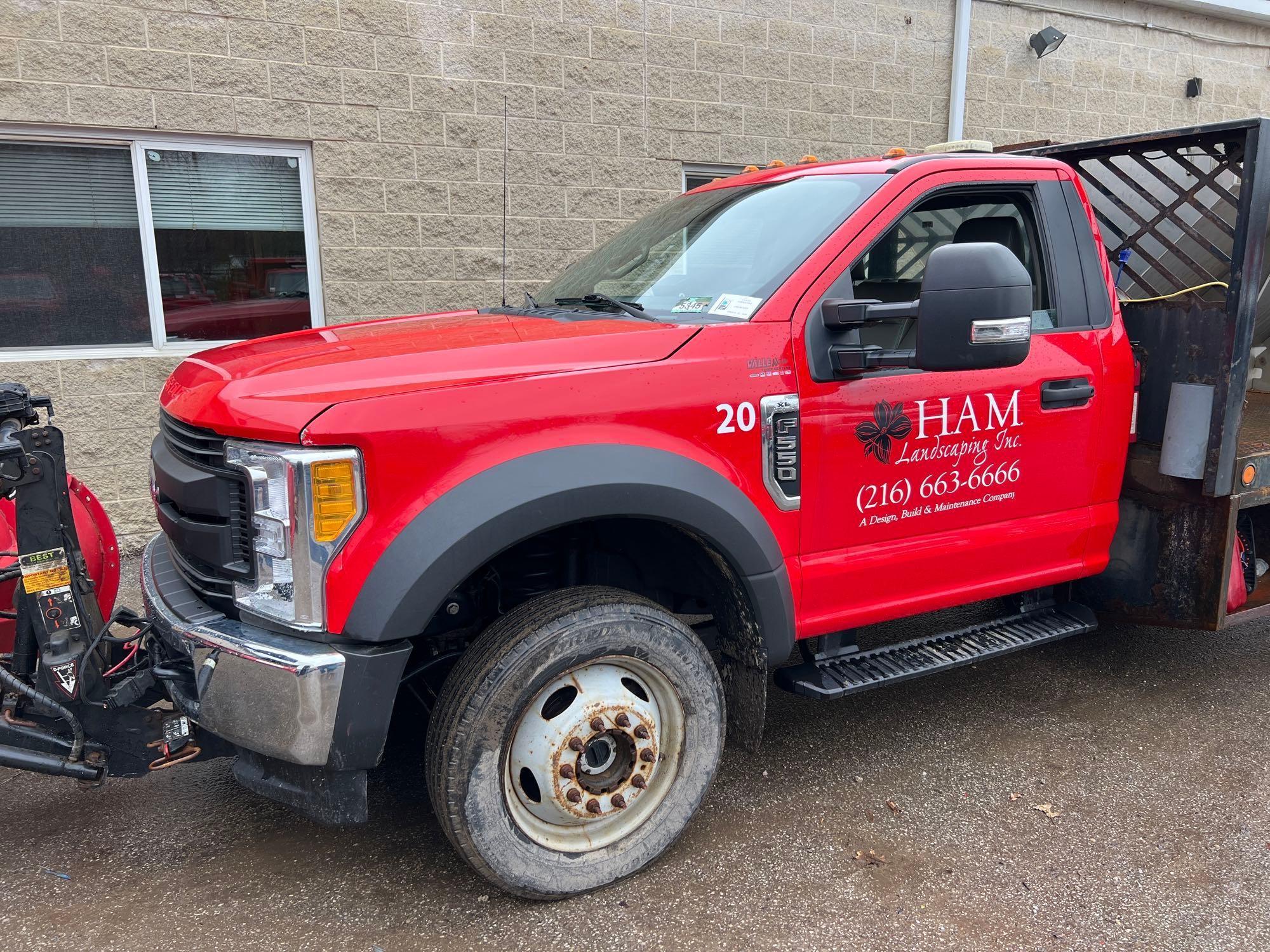 2017 Ford F-550 Super Duty XL Flatbed Truck with Salt Dogg Spreader Box