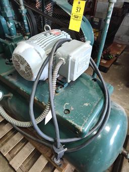 Air compressor, Quincy 5HP 208-230V 1PH, 80gal tank, Industrial duty, Working condition.