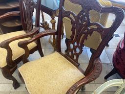 (6) Chippendale Style Carved Wood Dining Room Chairs