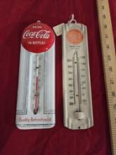 2 Coca Cola Thermometers