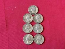 (7) Silver Quarter Dollar Coins