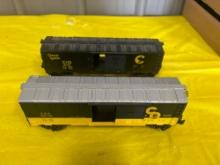 (2) C and O Train Box Cars