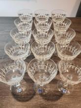(12) Lady Victoria fine crystal stems, Made in France