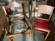 2 wood dining chairs