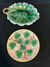 Etruscan Majolica pottery plate & dish