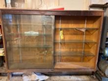 Oak Display Cabinet, Beakers