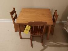 Kids Play Table w/ 2 Chairs & Rocking Chair