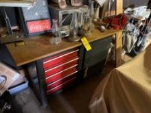 Work bench with vice and the contents inside