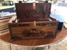 Two Ducks Unlimited wood dovetailed boxes