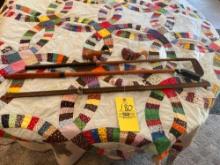Vintage Hickory Shaft Golf Clubs and Duck Head Decor