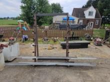 (Item off site - 1/4 mile from Auction Barn) Steel Metal Rack & Assorted Metal Pieces