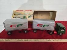 Consolidated Freightways Friction Tractor & Double Van Trailer w/ Box