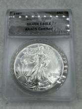 1987 Graded American Silver Eagle .999 Silver MS69