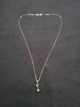 14K Gold/diamond necklace, 1.8g