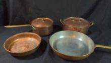 Copper Cooking Lot : pots pans & bowl