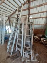 Werner 20 Ft. Aluminum Extension Ladder, 6 Ft. Folding Ladder, & 7 Ft. Wooden Ladder