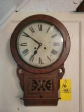 Antique short drop wall clock without key