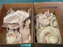 Staffordshire Ironstone England approx. service for 8 dish set, English Garden Pattern