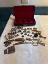 Men's cufflinks, tokens, HOF tie money clip