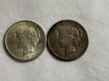 2 1925 Peace Silver Dollars