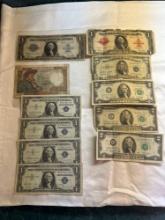 $1 and $5 Dollar Certificates $2 Dollar Bills - 1941 French Currency