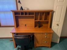 Desk, Chair and lamp