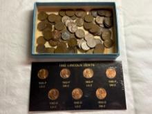 unsorted Wheat and Lincoln Cents