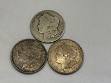 3 Morgan Silver Dollars