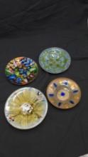 Mid Century Modern Lot of four enameled art dishes