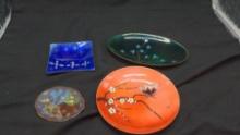 Lot of MCM enameled plates dishes and trays