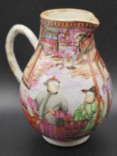 Antique Chinese / Chinoiserie style hand painted porcelain miniature pitcher