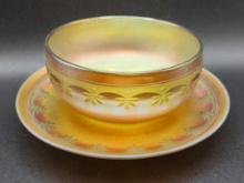 Antique LCT Tiffany Favrille bowl & under plate