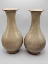 (2) Antique / vintage Chinese craquelure pottery vases