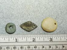 Three Miniature Pebble Pendants - 1/2 - 1 in.