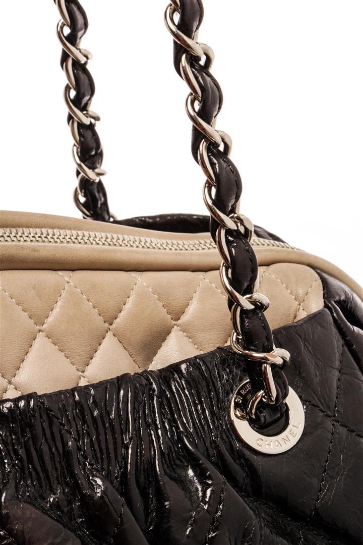 Chanel Black Leather Chain Tote Bag