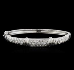 14KT White Gold 2.30 ctw Diamond Bangle Bracelet