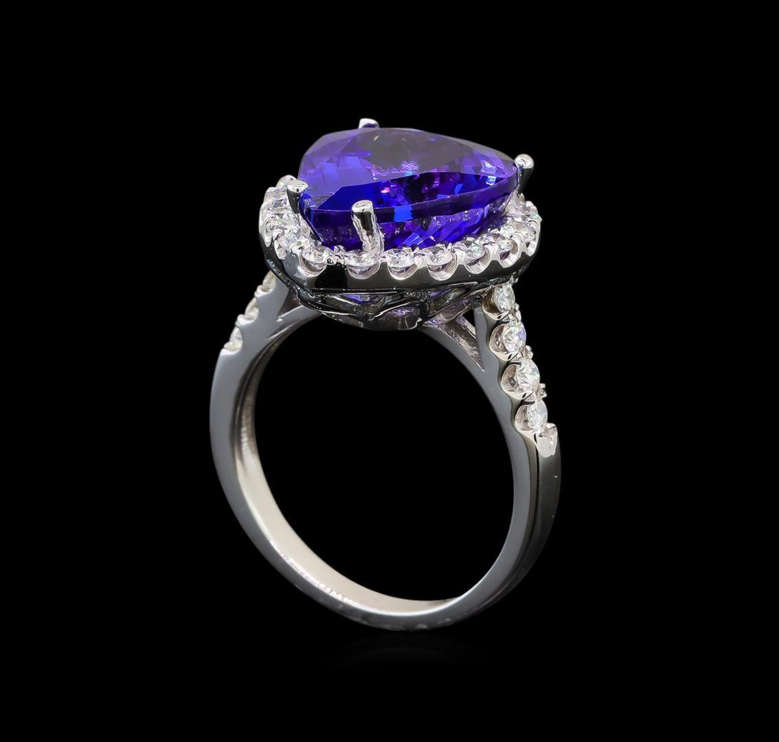 GIA Cert 7.70 ctw Tanzanite and Diamond Ring - 14KT White Gold