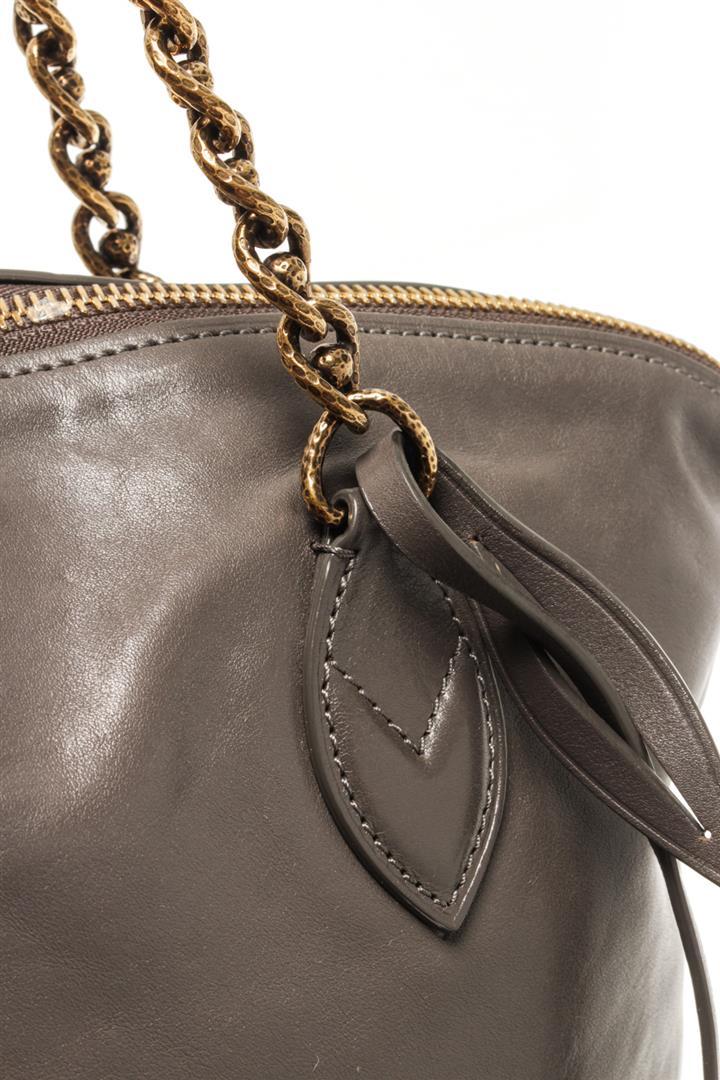 Louis Vuitton Grey Leather Lockit Chain Shoulder Bag
