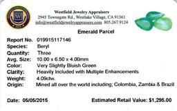 4.09 ctw Pear Mixed Emerald Parcel