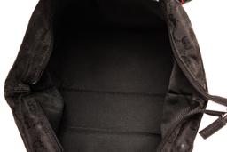 Gucci Black Canvas Web Zip Tote Bag