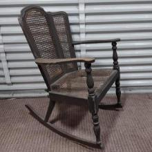 Antique Cane Back Rocking Chair