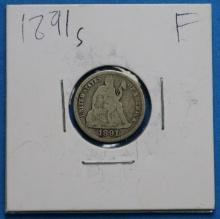 1891-S Seated Liberty Silver Dime Coin