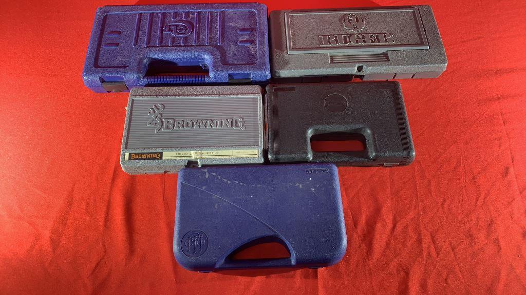 Lot of 5 Assorted Handgun Hard Cases