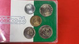 1986 Mexico 5 Coin Set