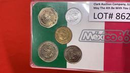 1986 Mexico 5 Coin Set